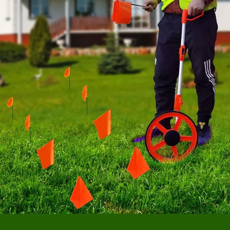 Bendera penanda 100 Pak, bendera penanda untuk rumput, 15X4X5 inci lanskap, bendera irigasi, bendera rumput, penanda halaman tahan lama