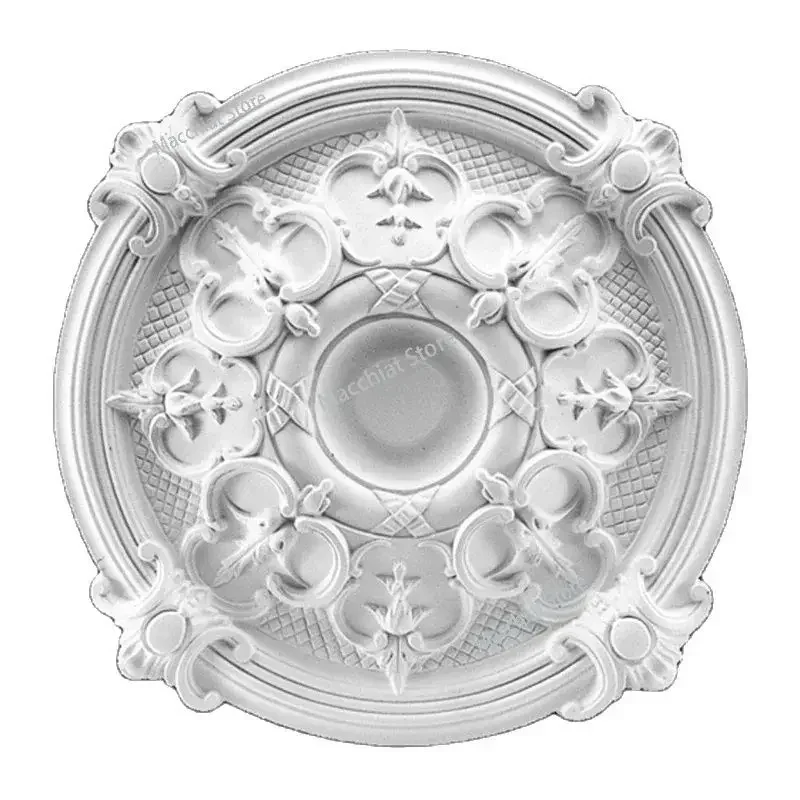 

PU Decorative Pendent Lamp Base Ceiling Plate Panel Chandelier Rose Wall Moulding Medallion Droplight Decoration Rosette