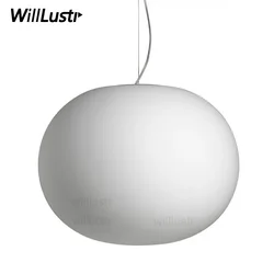 Modern Oval White Opaline Glass Pendant Lamp Glo-Ball Suspension Light Office Restaurant Hotel Home Hanging Ceiling Chandelier