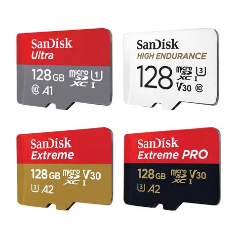 SanDisk Ultra microSD 32GB 64G 128G 256G Extreme/High Endurance/Extreme PRO Memory Card Full HD 4K for action cameras or drones