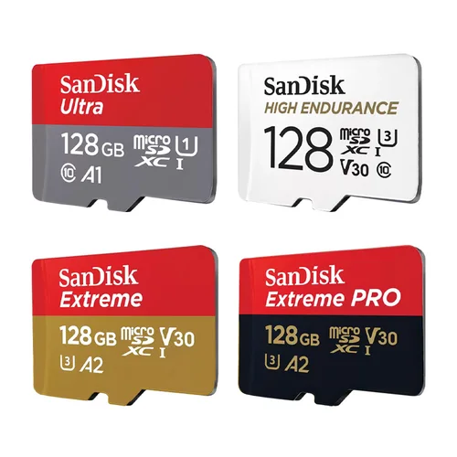 Imagen 1 del producto Tarjeta de memoria SanDisk Micro SD 32GB 64GB 128GB 256GB Clase 10 UHS-1 V30 U3 4K MicroSDXC Max 200MB/s TF Trans Flash Mikro Card