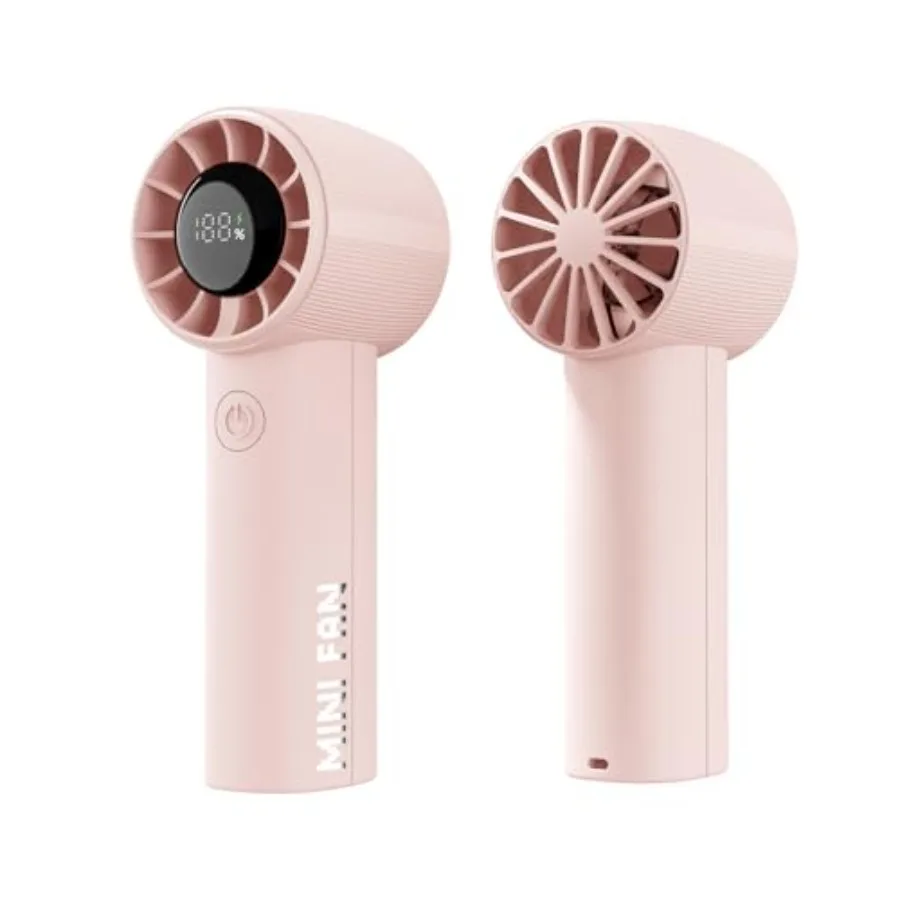 

High Speed Handheld Fan Portable Mini Size, USB Rechargeable Bladeless Travel Fan with LED Display, 2000mAh Battery Powered Per