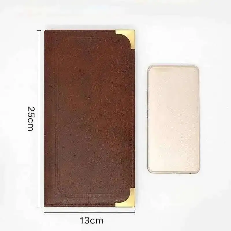 5 pcs PU Leather Server Book Organizer Restaurant Guest Check Presenters Card Holder Menu Bill Receipt Holder Folder Sign Holder