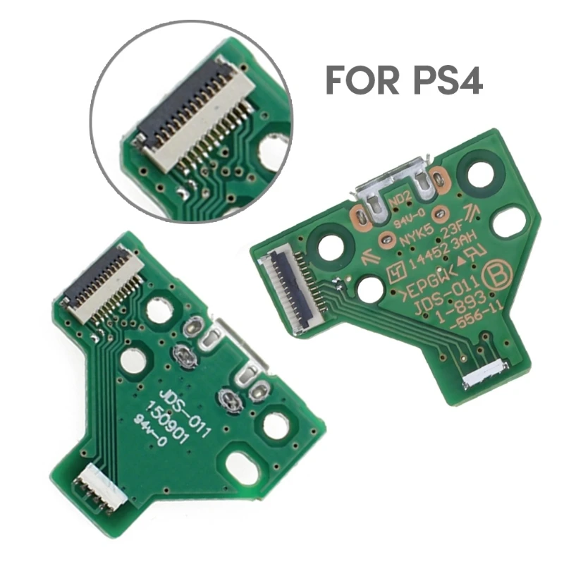 R91A Упаковка из 10 USB-портов для зарядки, печатная плата JDS-011 для игрового контроллера, пластиковая зеленая печатная плата,