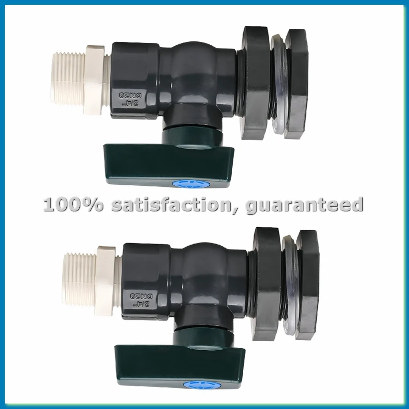 PVC Faucet Kit 3/4 Inch Rain Valve with Bulkhead Connector Hose Adapter Anti-Crack Anti-Rust Anti- DN20-A10G