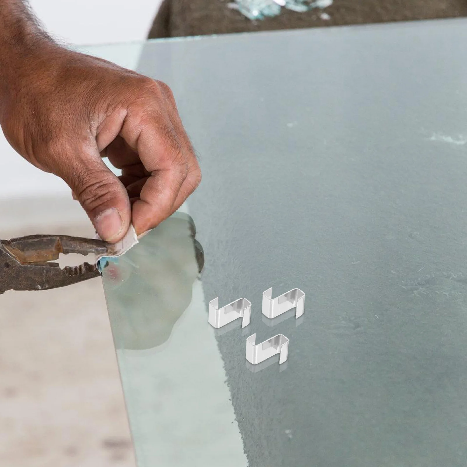 

25Pcs Stainless Steel Greenhouse Glass W Type Clips Fixing Kit Secure Glazing Clips for Windows Greenhouse Fixing Tool