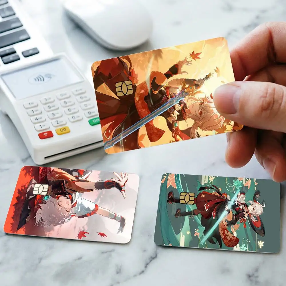 Game Genshin Impact Kaedehara Kazuha Credit Card HD Stickers Small Chip Waterproof Sticker Game Card Decal Gift