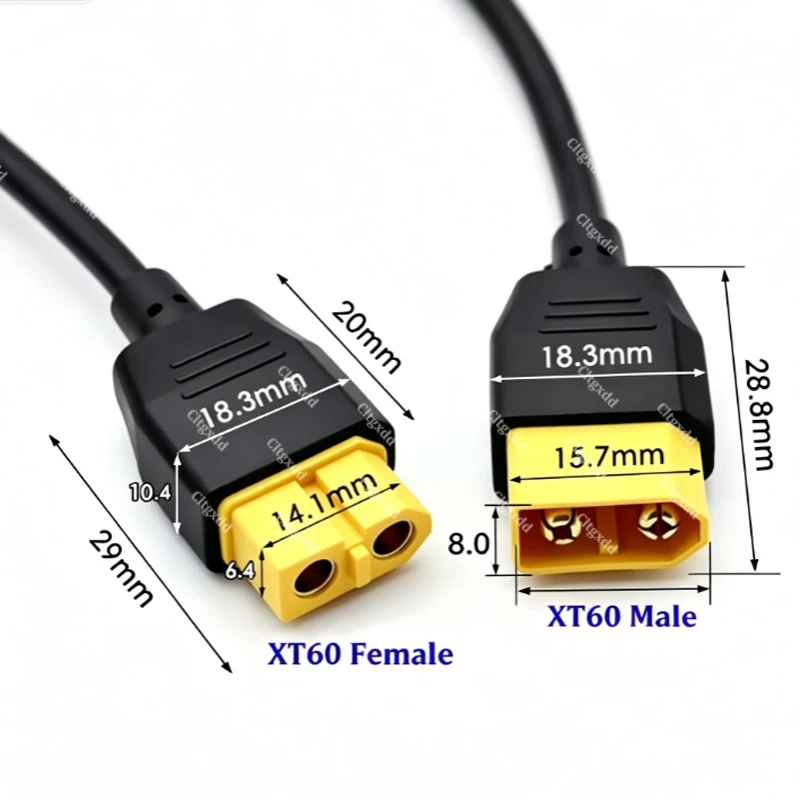 Cltgxdd XT60 auf 2-Pin-Schraubklemmenblock-Stecker, lötfreies RC-Lipo-Batterie-Stromumwandlungskabel – Detail 7