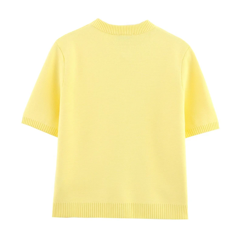 

KEYANKETIAN Summer New Women's Short Sleeved Round Neck Metal Single Breasted Knitted Cardigan Women Sweater Coat