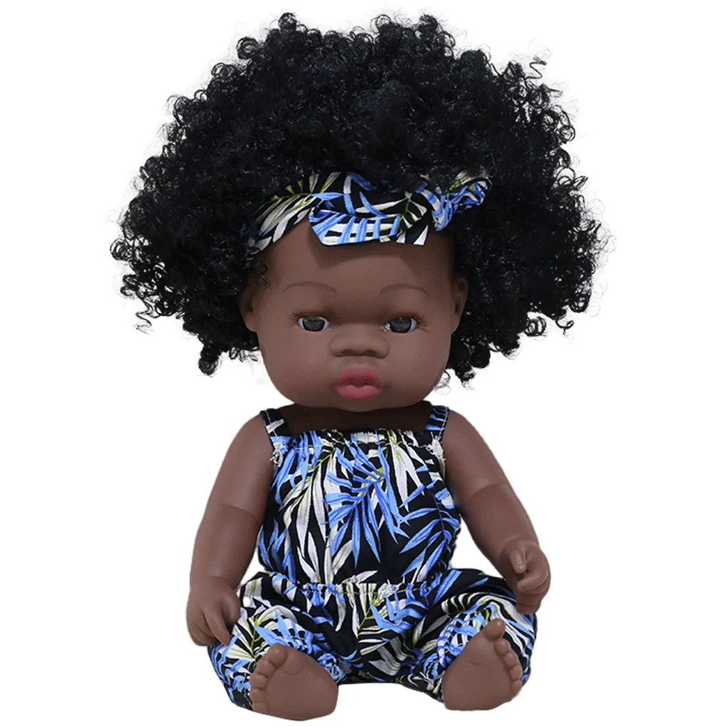 35 センチメートルかわいいリアルなリボーンドール黒肌のアメリカ人形