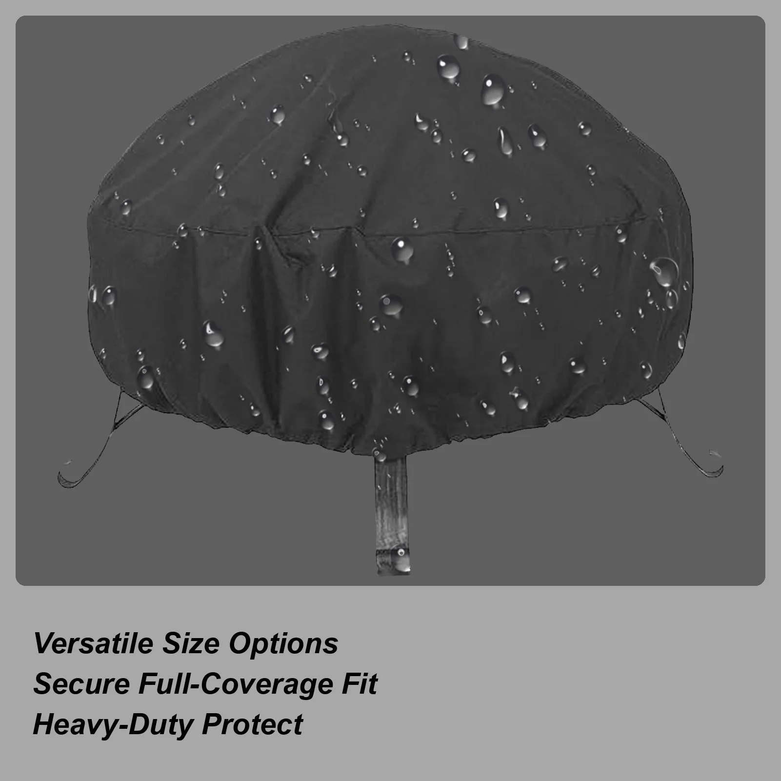 

Outdoor Fire Pit Cover Windproof Weatherproof Round Fire Pit Protector For Outdoors For Snow Debris Bird Droppings Rain Sunlight