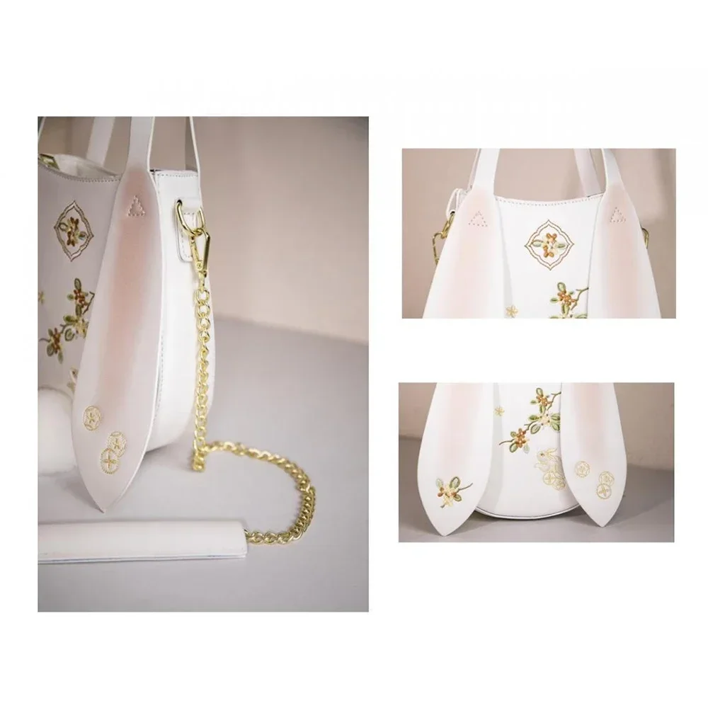 Chinese Embroidery Rabbit Handbag for Women Ancient Style Hanfu Decor Accessories Shoulder Bag 2023 Cute Tote Bag Crossbody Bags