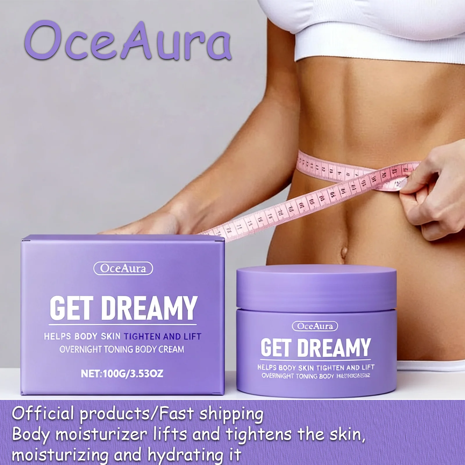 

OceAura Body Firming Slimming Cream Daily Use Moisturizing Lifting Anti-Cellulite Hydrating Tighten Body Skin Post-Shower