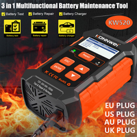 New 3 in1 KONNWEI KW520 Multi Functional Car Battery Tester 12V Charger Lead Acid Car Battery Pulse Repair Tool AGM Gel Lithium