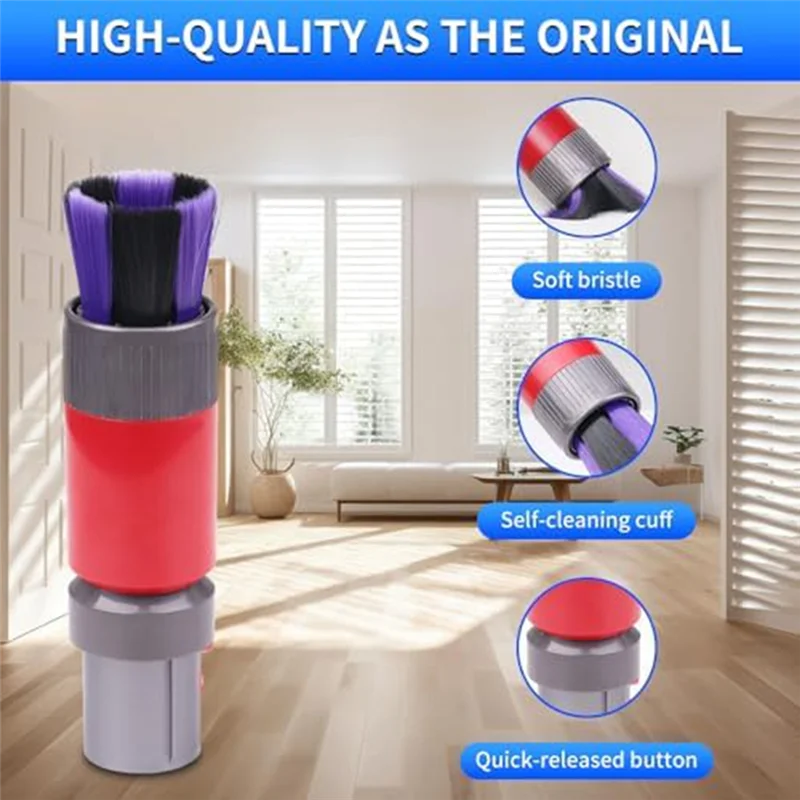 A13I-Awkward Space Tool Set Kit dengan Set Sikat Debu Bebas Goresan untuk Dyson V15 V12 V11 V10 V7 V8 Set Pembersih Detail Vakum K