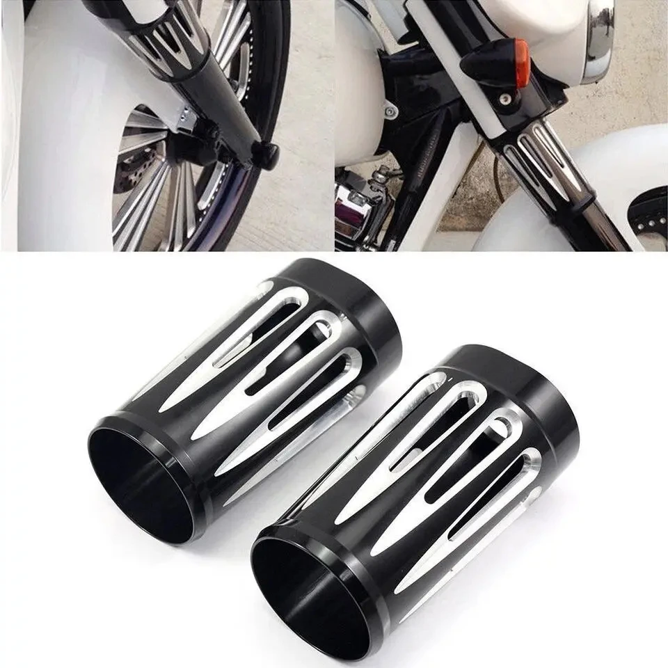 

Motorcycle Black CNC Aluminum Cut Fork Boot Slider Cover For 1986-2013 Harley Touring Electra Street Road Glide FLHR FLHX Trike