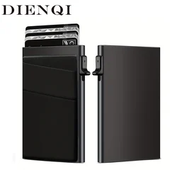 Rfid Smart Credit Card Holder Wallet Metal Thin Slim Men Women Wallets Pop Up Minimalist Wallet Black Metal Bank Cardholder Case