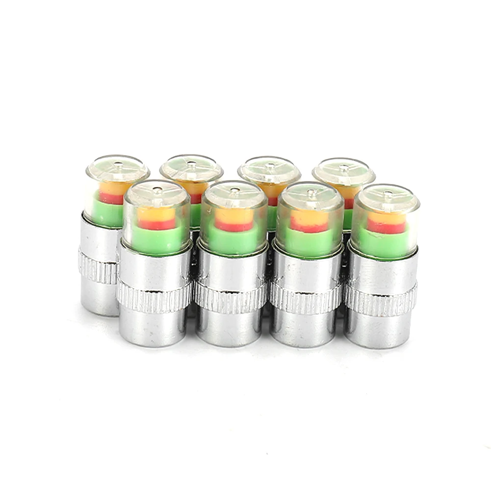 Tire Pressure Indicator Valve 3 Color 8Pcs Car Tyre Monitor Motorcycle W/ Sensor Indicator W/Sensor Indicator For 32PSI(2.2Bar)