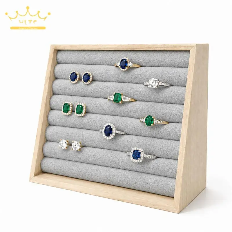 Jewelry Display Stand Jewelry Storage Box Jewelry Display Rack Solid Wood Locket Ring Display Tray