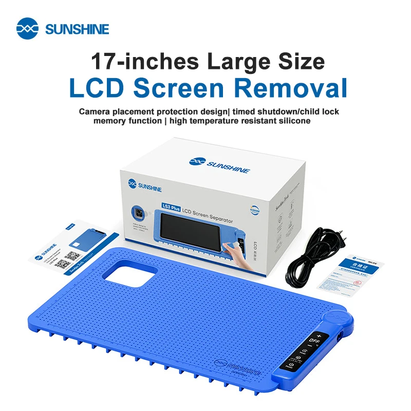 SUNSHINE LS3 PLUS Separador de pantalla LCD de 17 pulgadas Temperatura de memoria inteligente Herramientas de reparación de eliminación de pantalla de gran tamaño