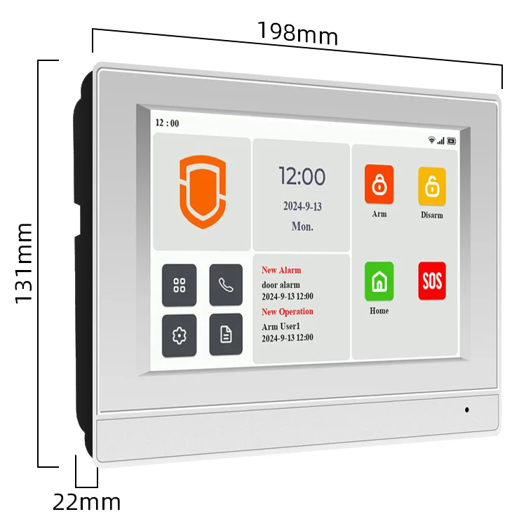 Wolf-Guard 7 pouces couleur IPS affichage WiFi + 4G GSM SMS Tuya vie intelligente sans fil système d'alarme de sécurité anti-cambriolage à domicile