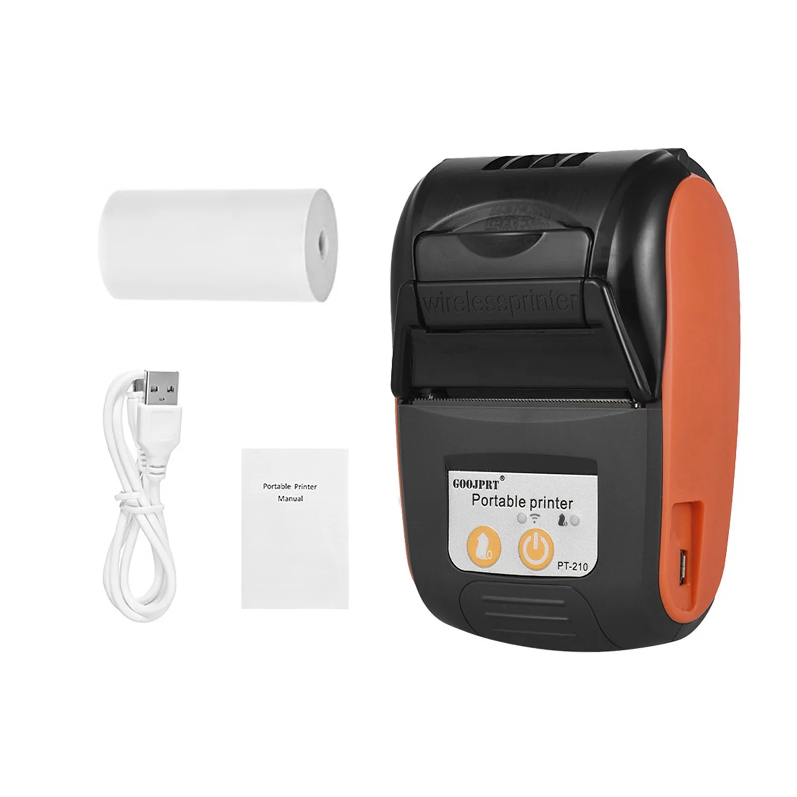 PT-210 Portable Bluetooth Thermal Printer Handheld 58mm Receipt Printer for Retail Stores Restaurants Factories Logistics