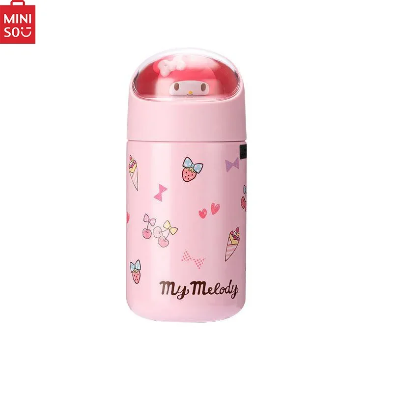 Echte Miniso Sanrio-Serie Cinnamoroll Hello Kitty Thermische Beker Pop Thermische Beker Schattige Student Mini Pompompurin Kindercadeau