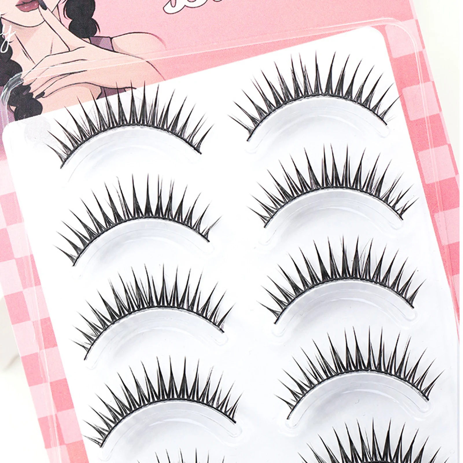 5 paia di strisce ciglia finte sottili striscia naturale ciglia manga trucco estensioni stile coreano striscia ciglia finte