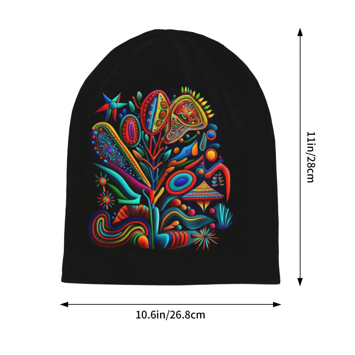 Huichol المكسيكي الغزل اللوحة نمط رمي وسادة Skullies قبعة حريمي الخريف الشتاء في الهواء الطلق قبعة محبوك بونيه قبعات الكبار