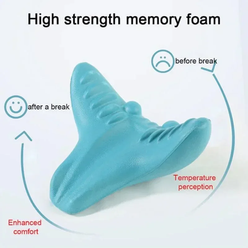 Neck Pillow Massager Neck Shoulder Stretcher Massager Relaxer Cervical Chiropractic Traction Device Pillow for Pain Relief
