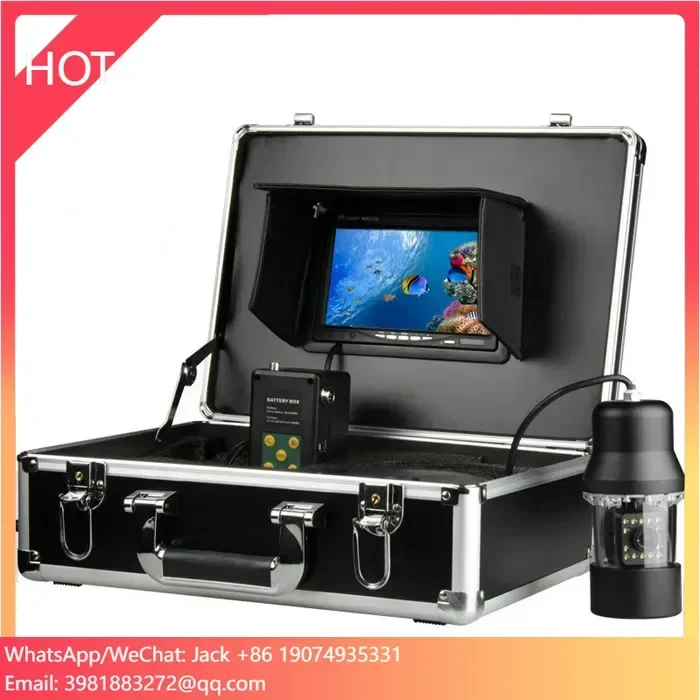 Kamera CCTV Bawah Air HD Layar LCD 7 inci dengan Kabel 20m, Kamera Dapat Diputar 360 Derajat