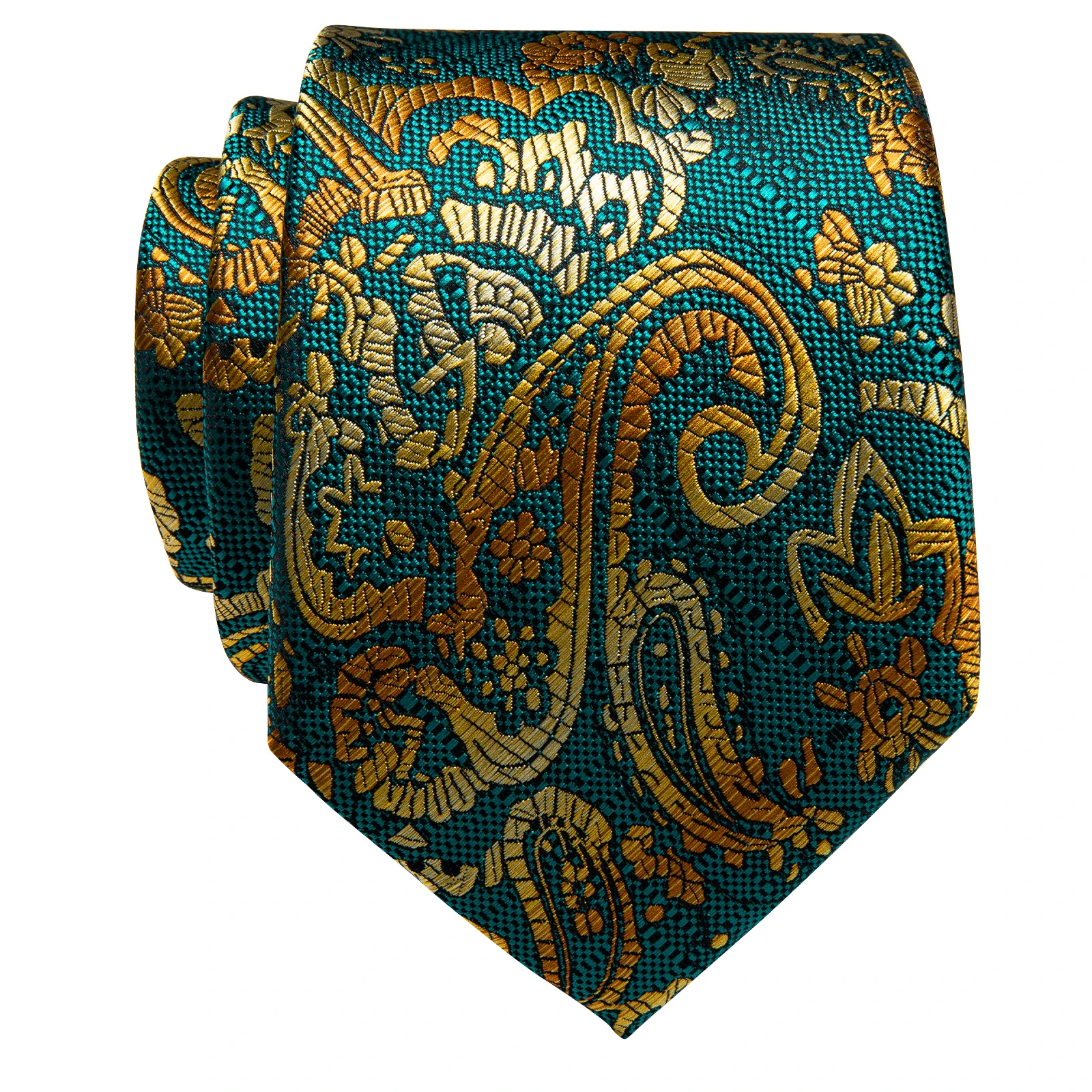 High Quailty Green&Gold Floral Silk Men Tie Luxury Wedding Office Business Necktie for Man Decoration Free Shipping Holiday Gift