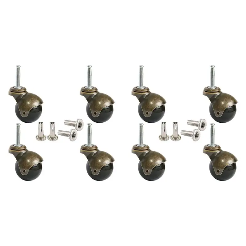 

Колесики-ролики AC23-1.5 дюйма для мебели, набор из 8 штук, с 8 монтажными втулками-вкладышами 38 мм для замены