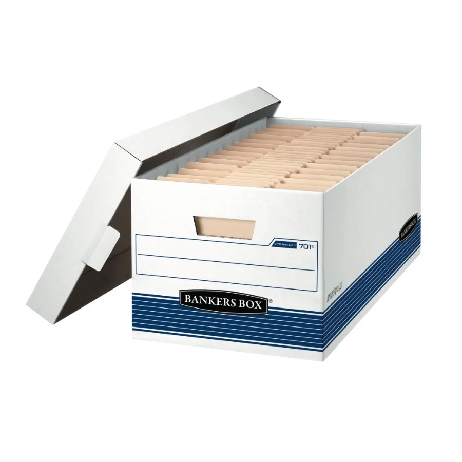 

File Storage Boxes with Lids White 12-Pack Corrugated Cardboard