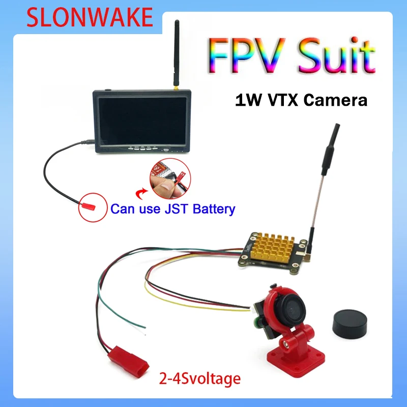 Slonnake-Moniteur IPS HD avec émetteur longue portée, écran 7 ", 5.8x1024, 600 mW, réglable, caméra 700TVL, 1000g, 600Wind, m2