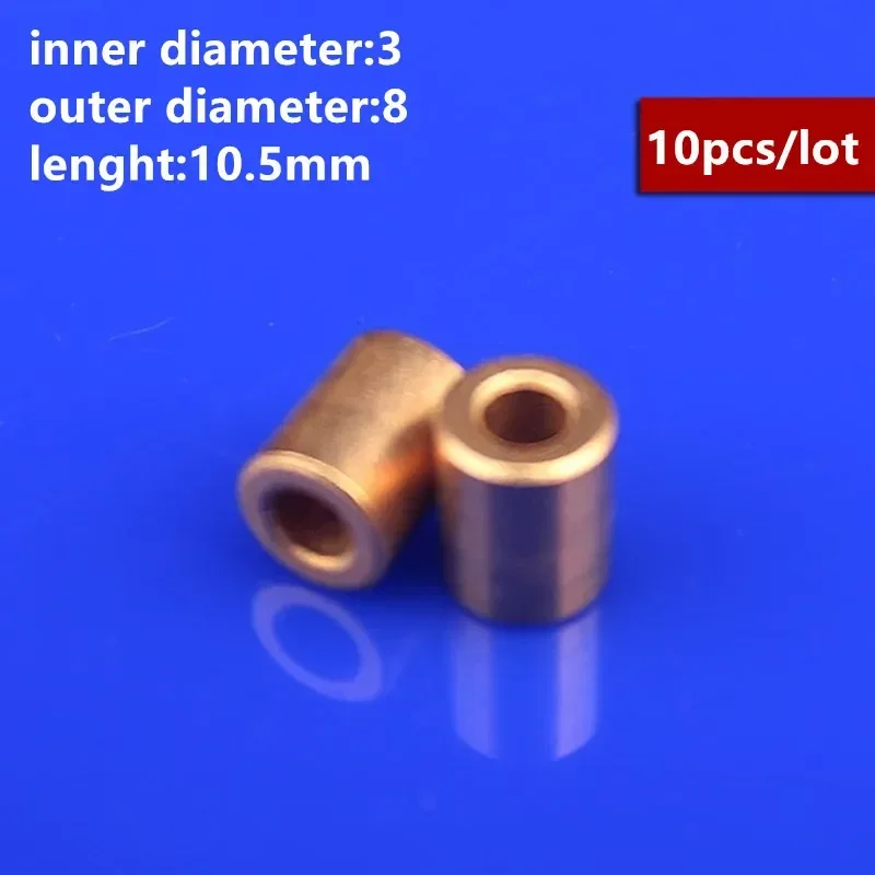 10pcs/lot Iron Copper gear Inner Diameter 3mm Outer Diameter 8mm Lenght 10.5mm Mini  Copper gear