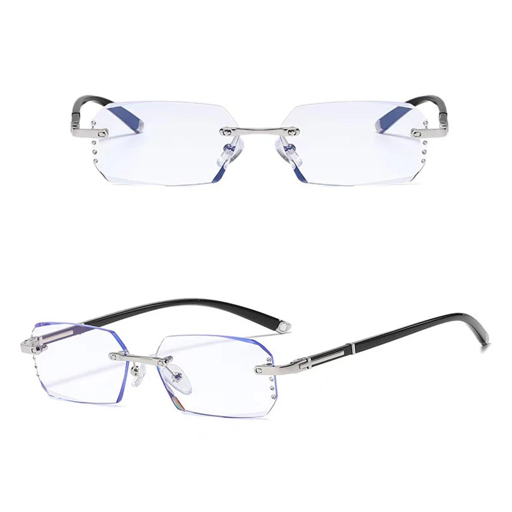 Blue Ray Blocking Anti-Blaulicht-Lesebrille Augenschutz Randlose Schnittkante Hyperopiebrille Ultraleichter Luxus – Detail 4