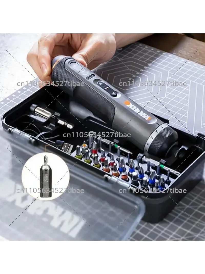 4V Mini Cordless Screwdriver Set USB Rechargeable 30 Bit Drill Tool Kit for Home Repairs