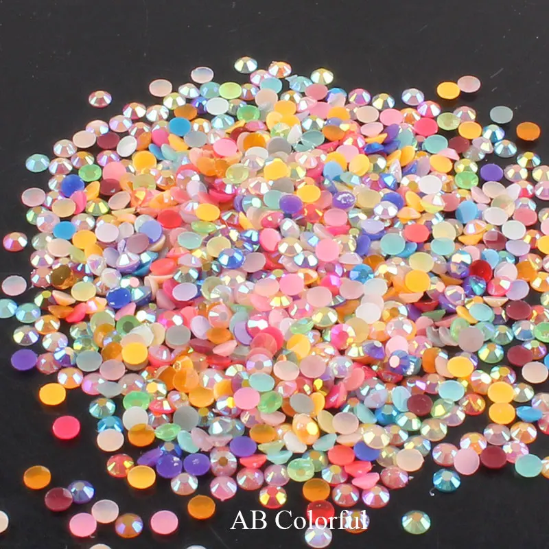 2-6mm 1000Pcs Crystals Rhinestones Clear AB Non Hotfix Flatback Nail Rhinestoens for Clothes Bag Nails 3D Nail Art Decor Stones