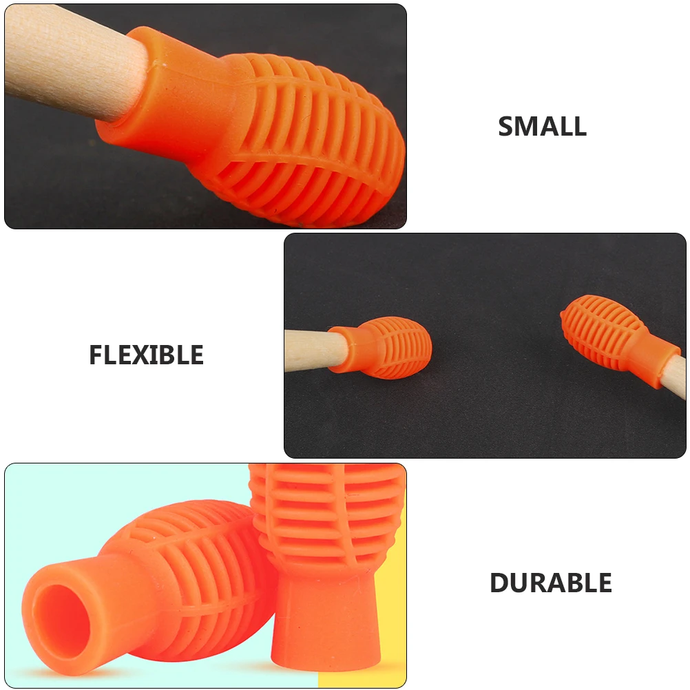 

2pcs Drum Stick Protective Caps Silicone Durable Drumstick Cover Flexible Shockproof Accessory Portable Drumstick Cap For Drum