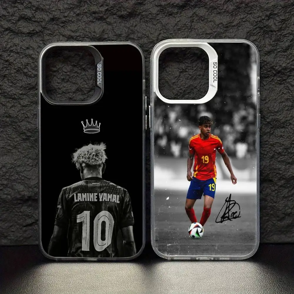 

Football L-Lamines Phone Case For iPhone 17 16 15 14 13 12 11 Pro Max Plus Silver Matte Black Cover