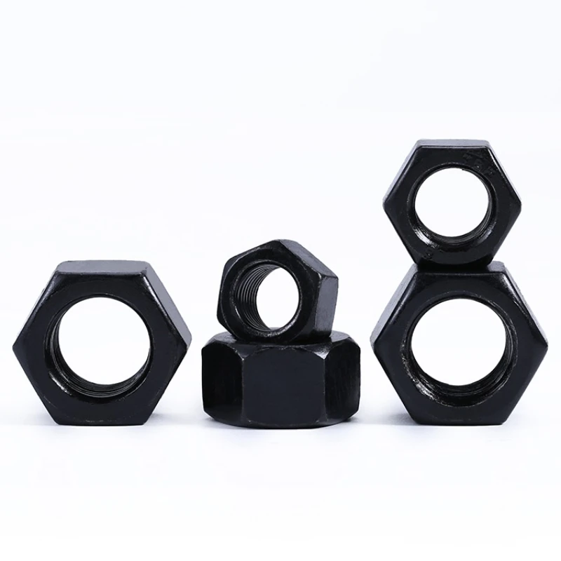 M8 M10 M12 M14 M16 M18 M20 مسدس عرافة المكسرات الصف 8.8 أسود الكربون الصلب غرامة الموضوع عرافة المكسرات الملعب 1/1.25/1.5 مللي متر