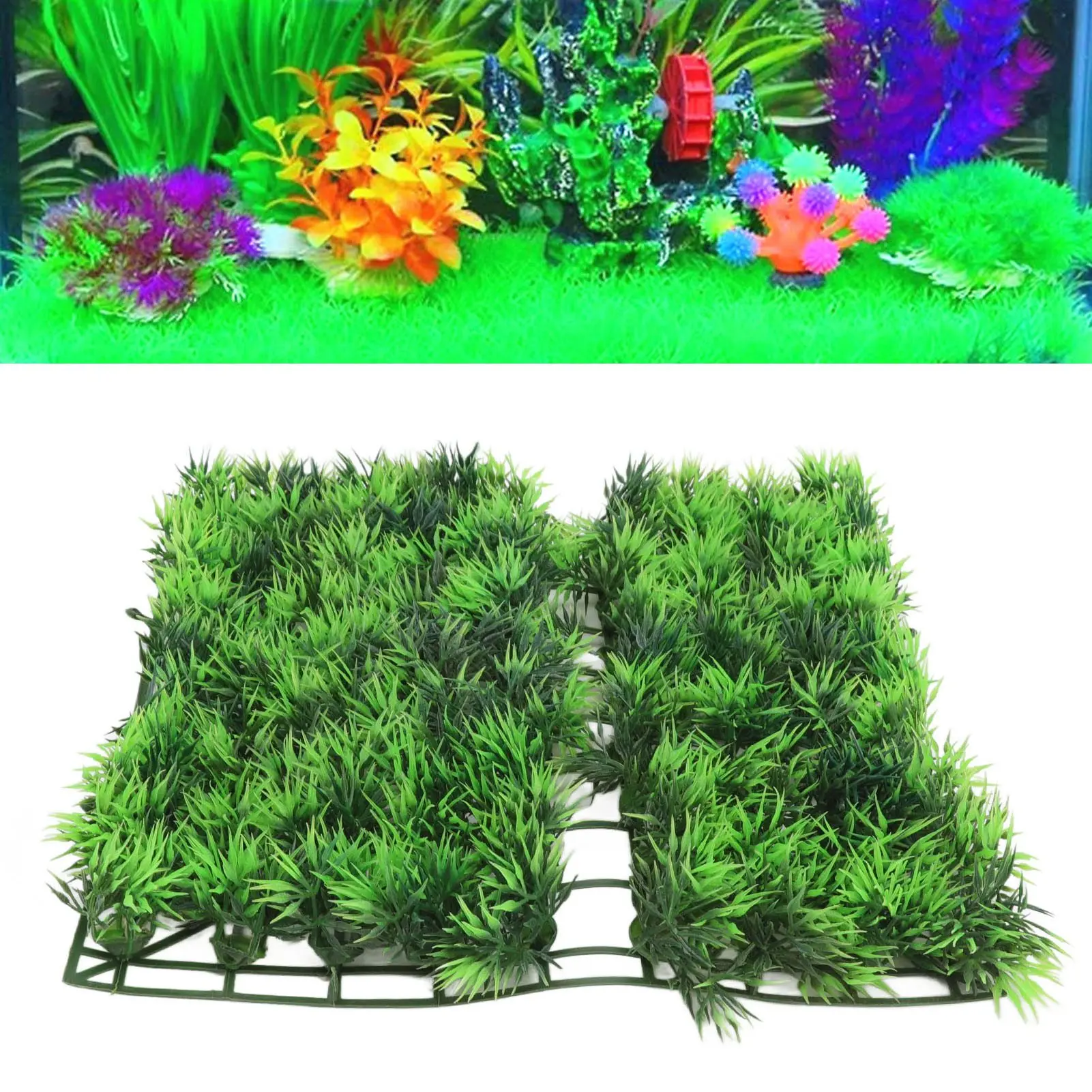 Aquarium Grass Mat Artificial Plastic Green Lawn Decoration For Fish Tank Turtle Tank Shopping Mall