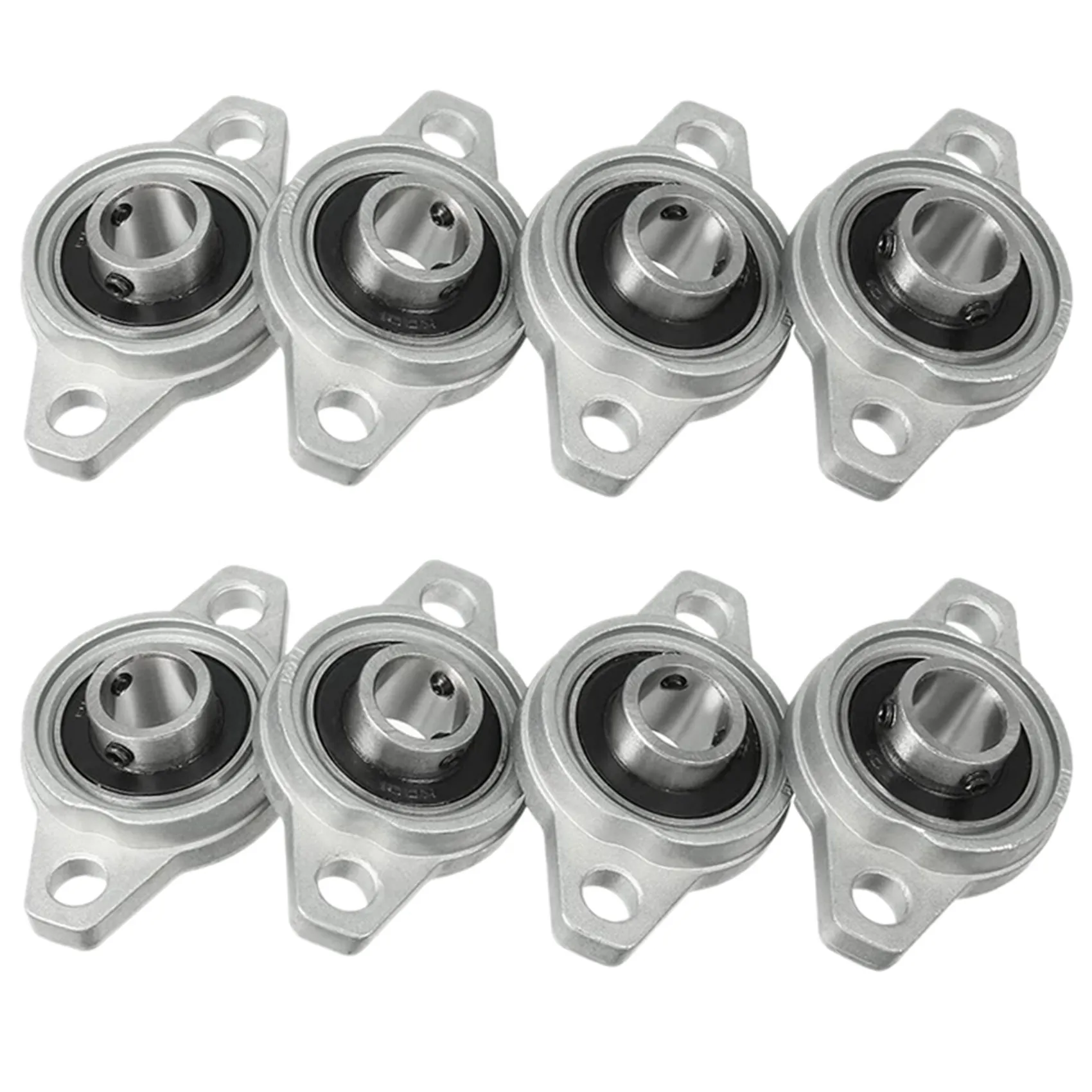A27F-8Pcs KFL001 12Mm Zinc Alloy Self Aligning Pillow Block Flange Bearing Rhombic Bearing Housing
