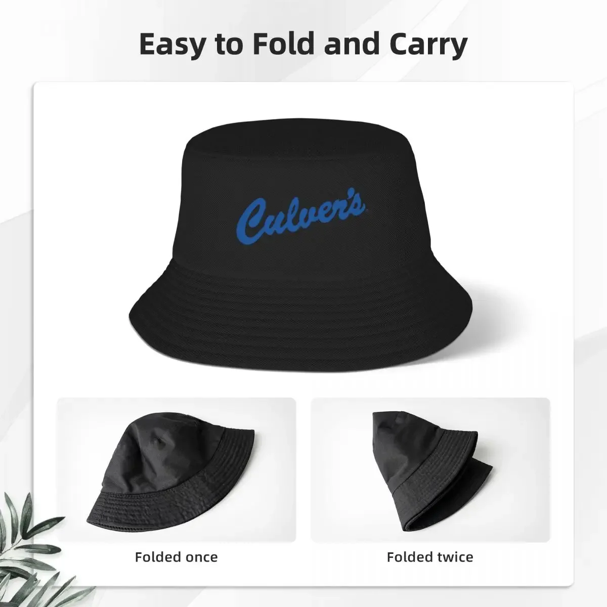 Culver's Frozenfood Restaurant Logo Bucket Hat Panama For Man Woman Bob Hats Reversible Fisherman Hats Summer Beach Fishing Caps