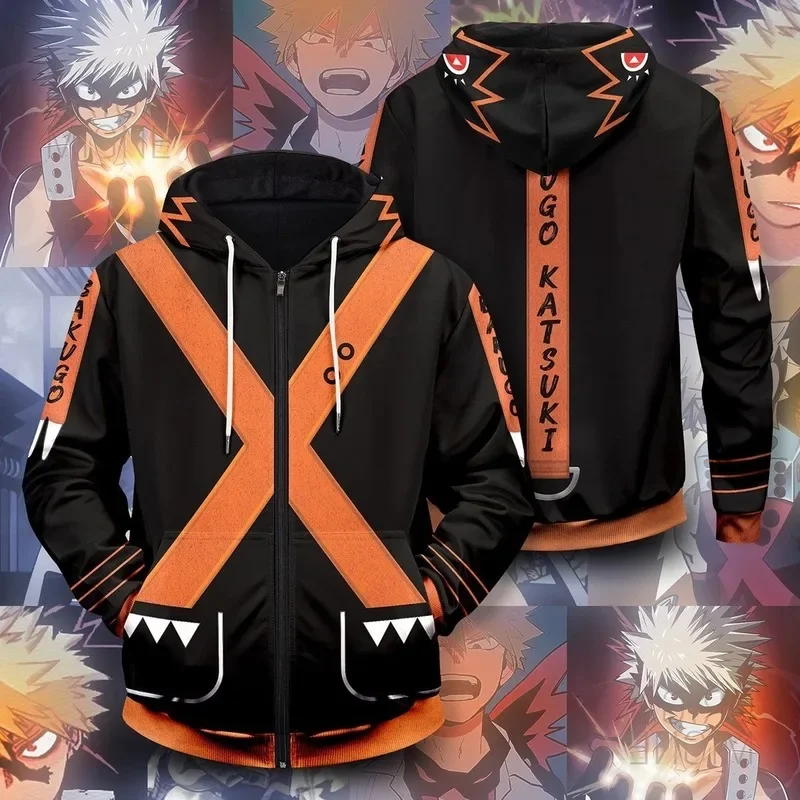 3D New My Hero Academia Bakugo Katsuki Cosplay Costume Hoodies Men Fashion Anime Sweatshirts Men Women College Hoodie Clothing