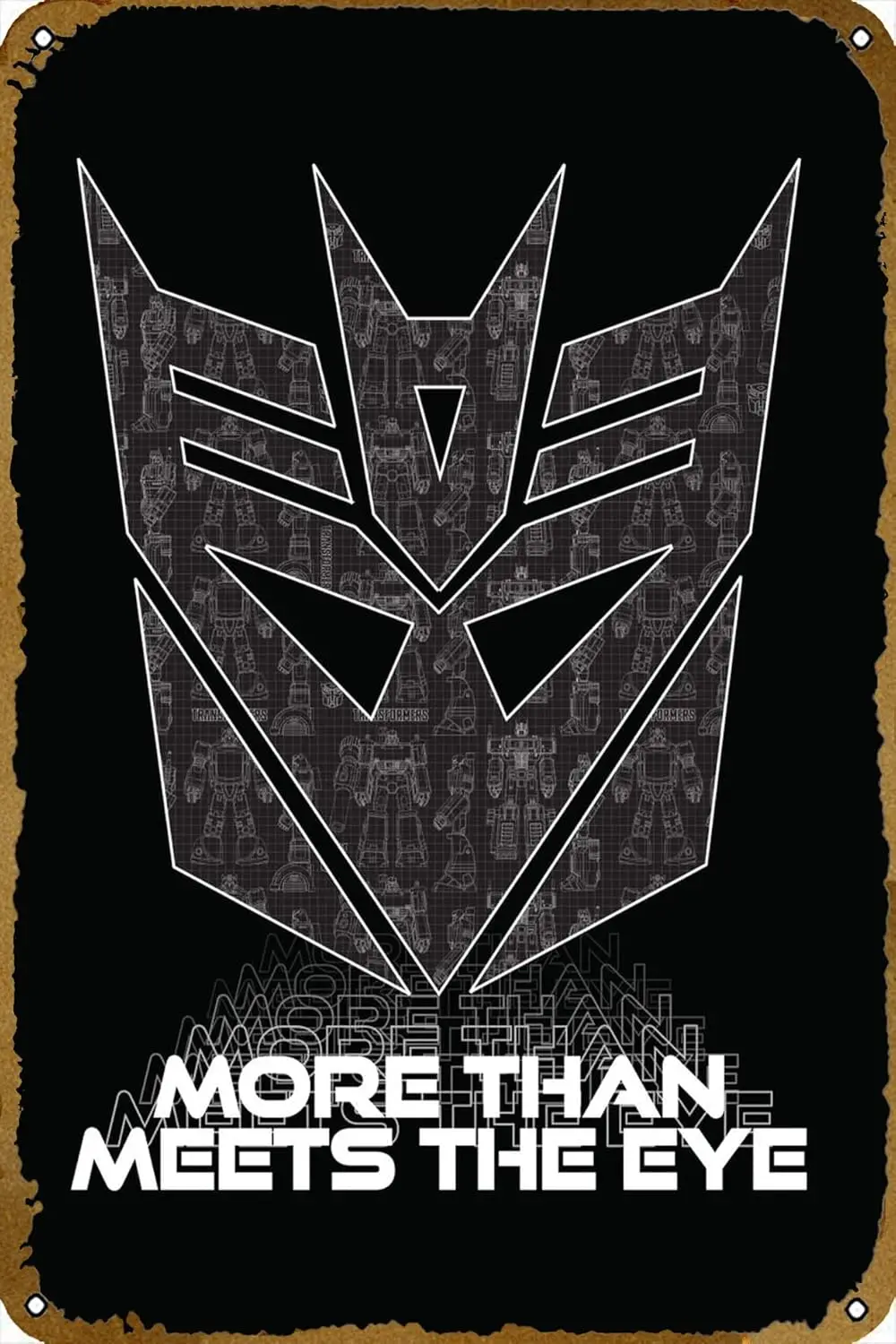 Decepticons Quote poster Tv Show Retro Tin Sign Durable Wall Art Decor Movie Metal Sign Home Vintage Bedroom Decoration Sign 8x1