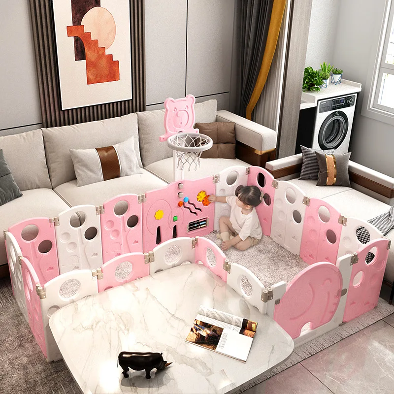 

Детский манеж-ограждение складной, портативный, для дома, с мягким ковриком для ползания, безопасный, нетоксичный, легко устанавливаемый, для малышей