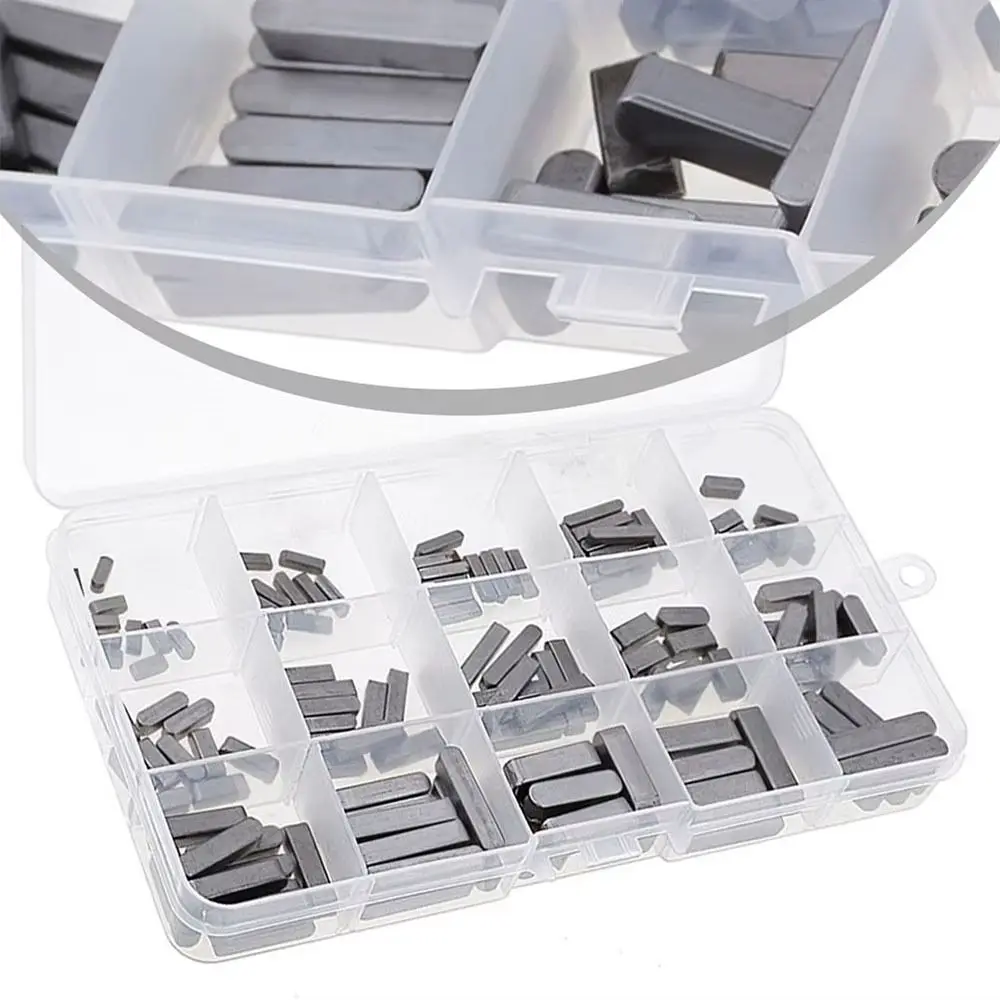 

140pcs 3-6mm Size Range Parallel Pins Carbon Steel Resilience Square Parallel Keys Double Round Head Flat Key Pin