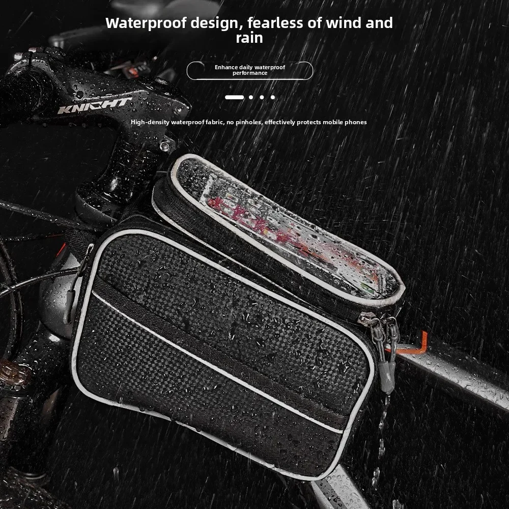 

Велосипедная сумка на раму с держателем для телефона с сенсорным экраном, водонепроницаемая сумка для хранения телефонов до 6.2 дюймов, аксессуары для велоспорта